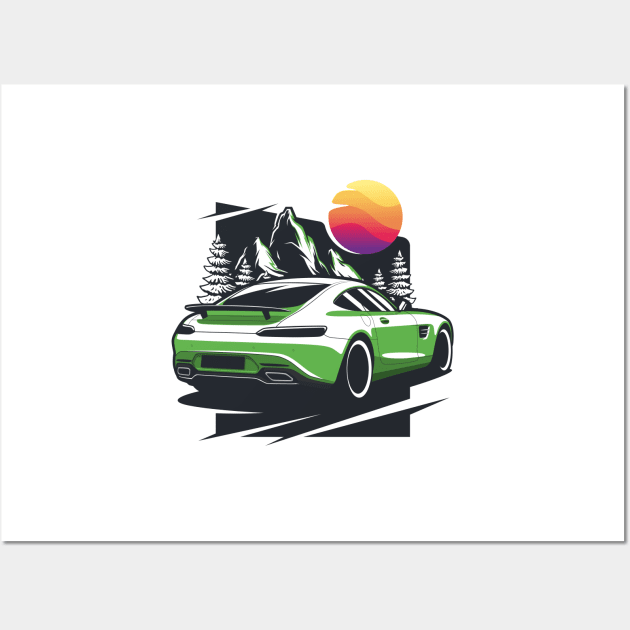 Green GT Supercar Wall Art by KaroCars